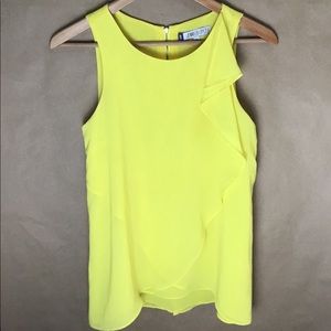 Jennifer Lopez Yellow Ruffles Top, SZ XS